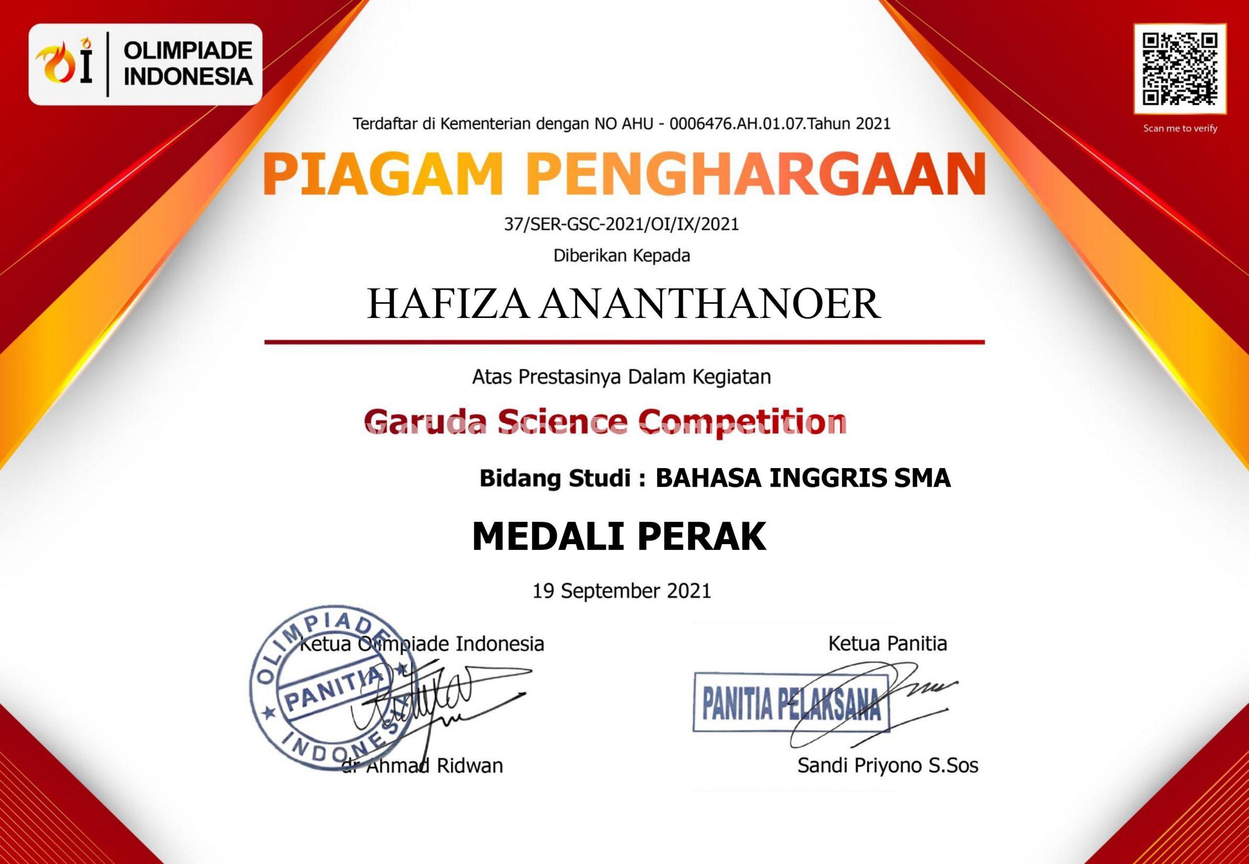 Santri MA Al-Umm Meraih Medali Perak Olimpiade Tingkat Nasional