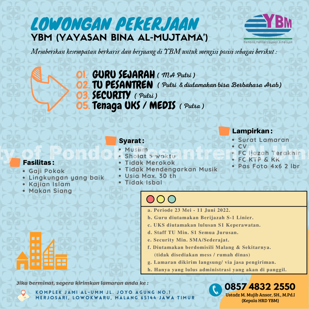 Lowongan Kerja Yayasan Bina Al-Mujtama’