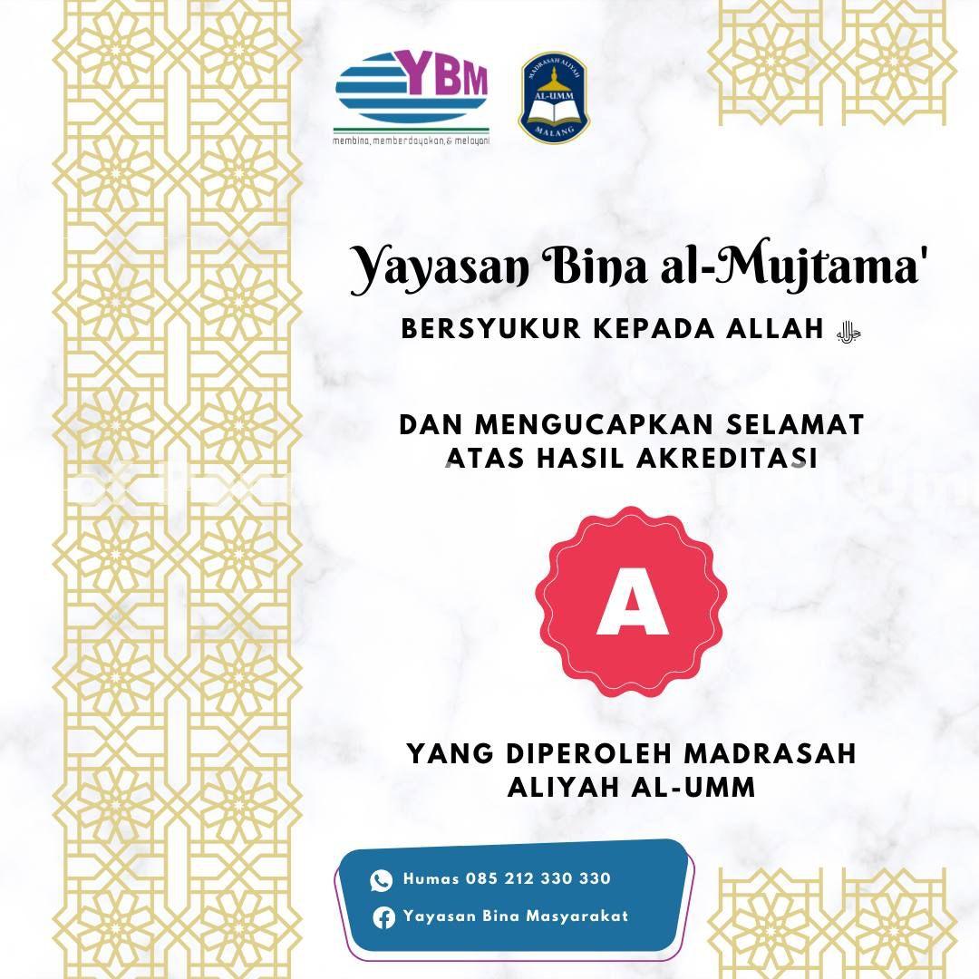 Madrasah Aliyah Al-Umm Malang Meraih AKREDITASI “A” dari BAN S/M